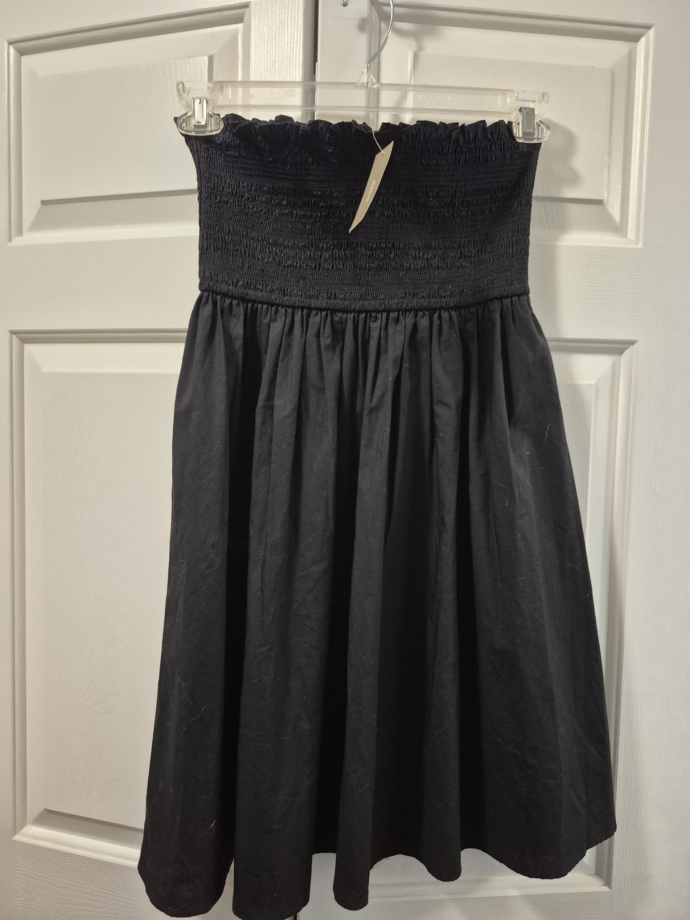 J Crew NWT Black Smocked Short Dress Or Midi Skirt, Size Medium